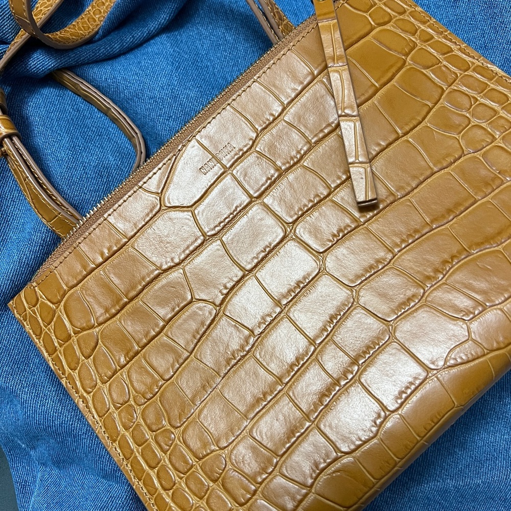 Nanushka tan croc bag